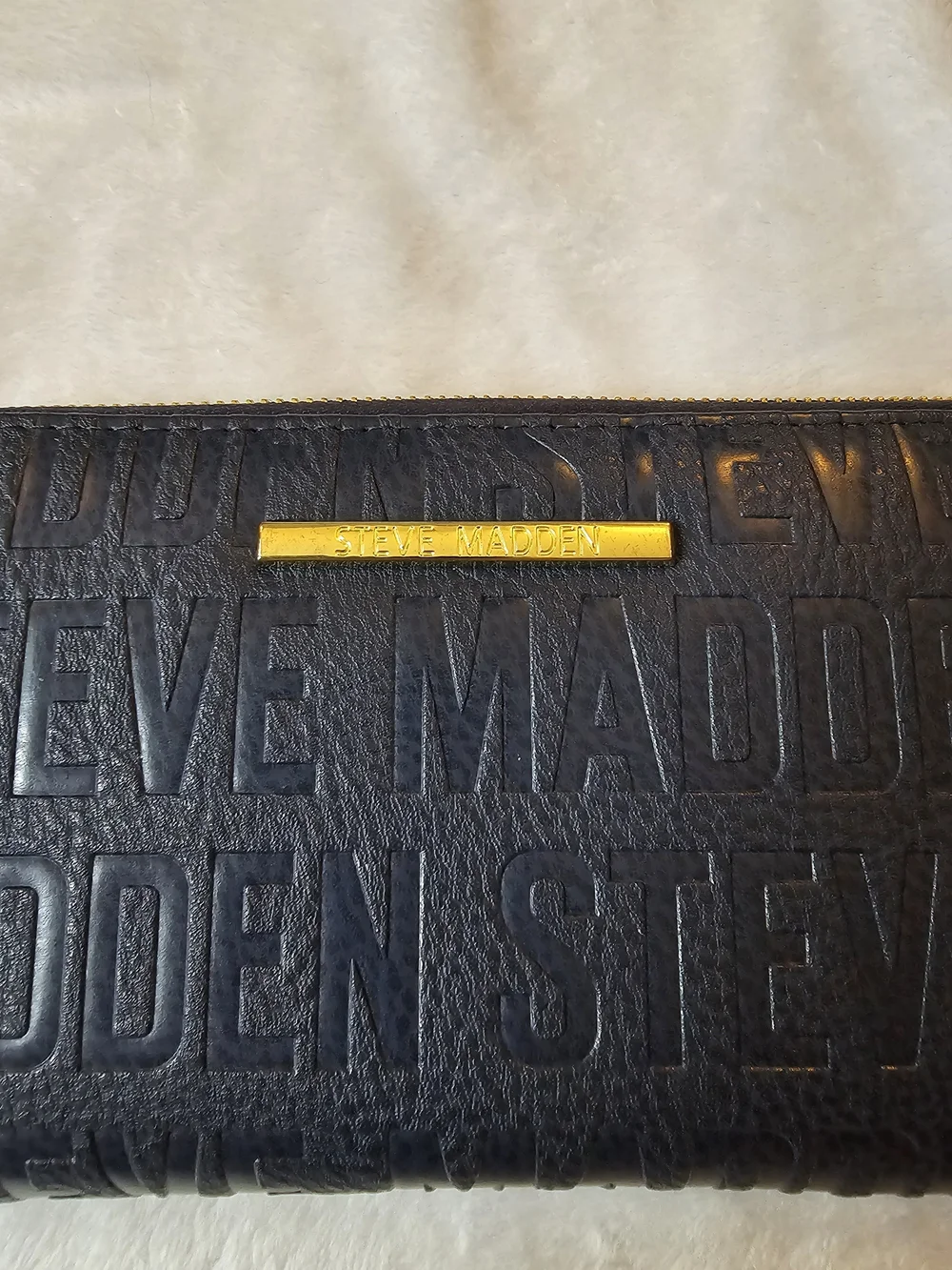 Steve Madden Navy Embossed Wristlet Wallet